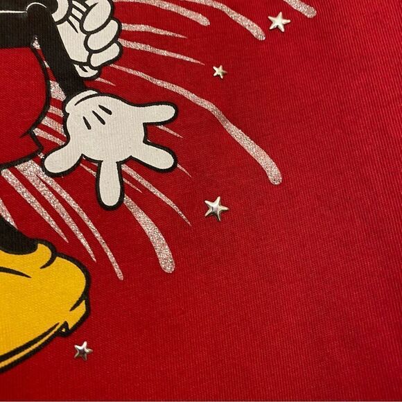 Disney Parks red Mickey and Minnie metal stud stars short sleeve plus t shirt 1X - Picture 6 of 11